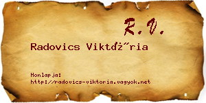 Radovics Viktória névjegykártya